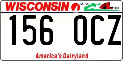 WI license plate 156OCZ