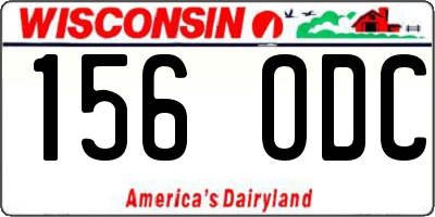 WI license plate 156ODC