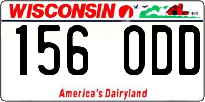 WI license plate 156ODD