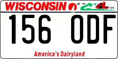 WI license plate 156ODF