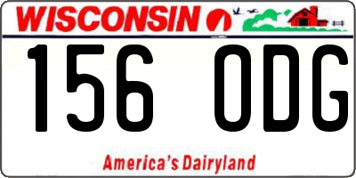 WI license plate 156ODG