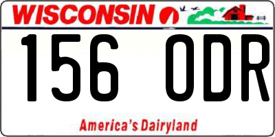 WI license plate 156ODR