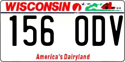 WI license plate 156ODV