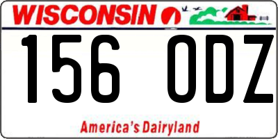 WI license plate 156ODZ