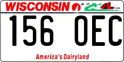 WI license plate 156OEC
