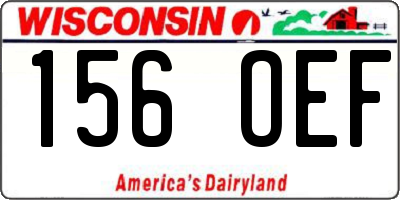 WI license plate 156OEF