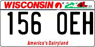 WI license plate 156OEH
