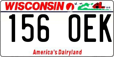 WI license plate 156OEK