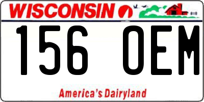 WI license plate 156OEM