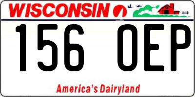 WI license plate 156OEP