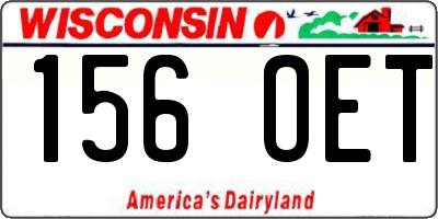 WI license plate 156OET