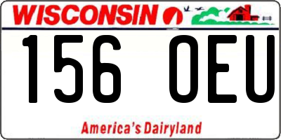 WI license plate 156OEU