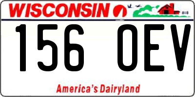WI license plate 156OEV