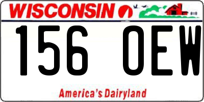 WI license plate 156OEW