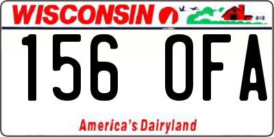 WI license plate 156OFA