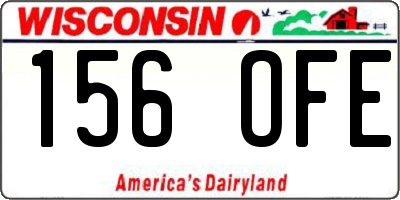 WI license plate 156OFE