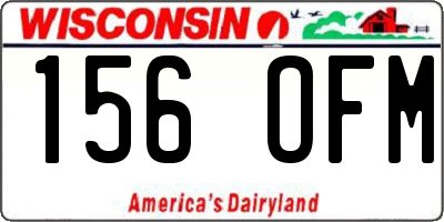 WI license plate 156OFM