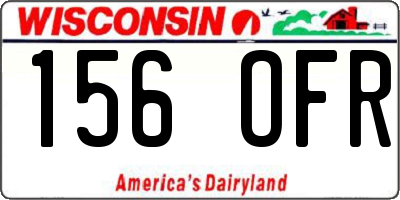 WI license plate 156OFR
