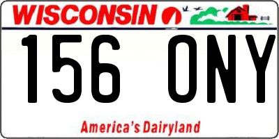 WI license plate 156ONY