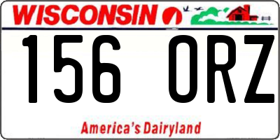 WI license plate 156ORZ