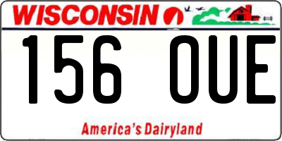 WI license plate 156OUE