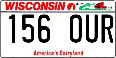 WI license plate 156OUR