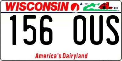 WI license plate 156OUS
