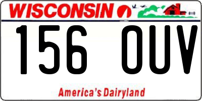 WI license plate 156OUV
