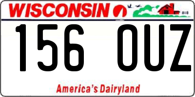 WI license plate 156OUZ
