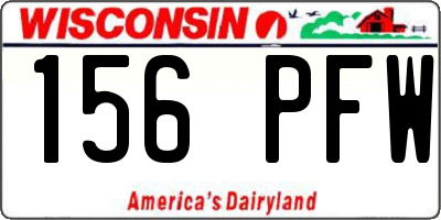 WI license plate 156PFW