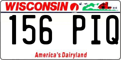 WI license plate 156PIQ