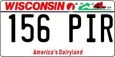 WI license plate 156PIR