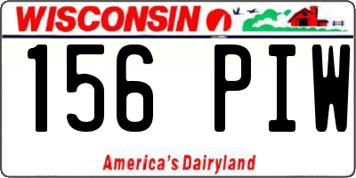 WI license plate 156PIW