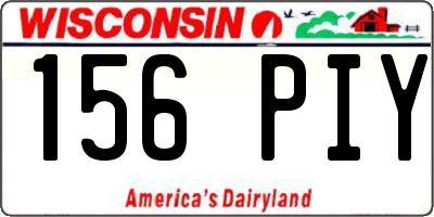 WI license plate 156PIY