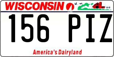 WI license plate 156PIZ