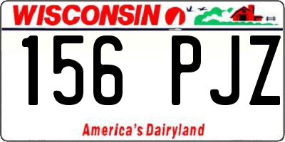WI license plate 156PJZ