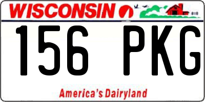 WI license plate 156PKG