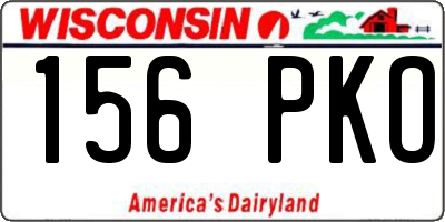 WI license plate 156PKO