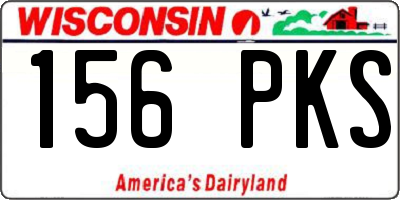 WI license plate 156PKS