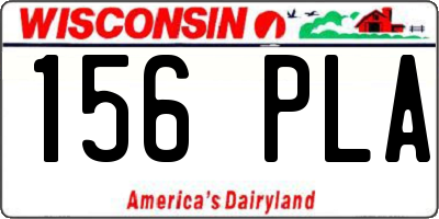 WI license plate 156PLA