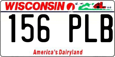 WI license plate 156PLB