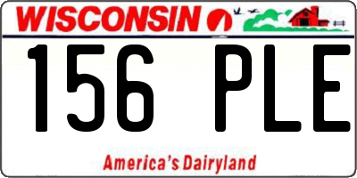 WI license plate 156PLE