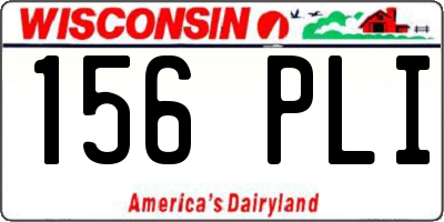 WI license plate 156PLI
