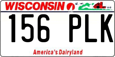 WI license plate 156PLK