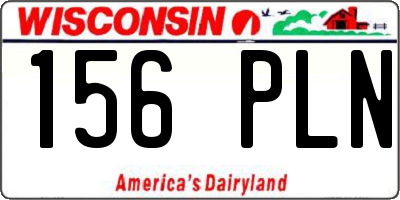 WI license plate 156PLN