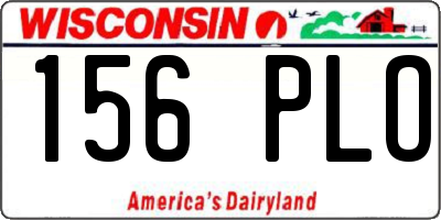 WI license plate 156PLO