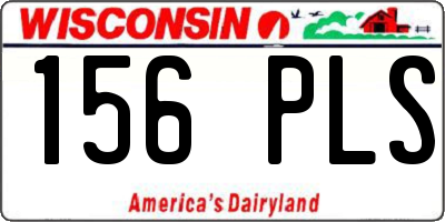 WI license plate 156PLS