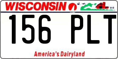 WI license plate 156PLT