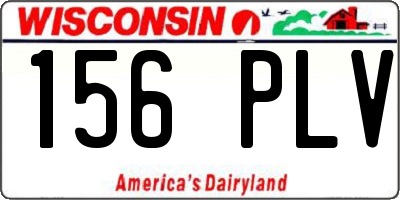 WI license plate 156PLV