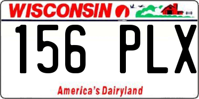 WI license plate 156PLX